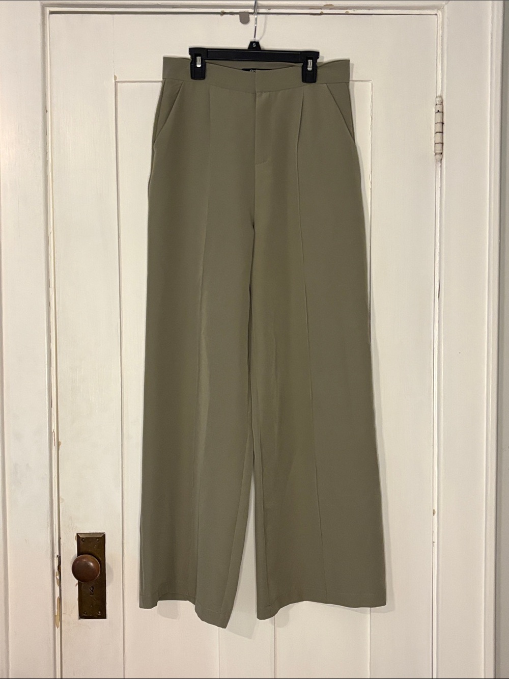 Nasty Gal Olive Wide Leg Trousers